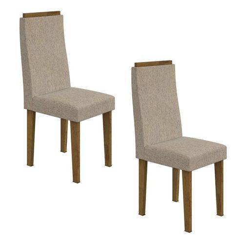 Assistência Técnica, SAC e Garantia do produto Conjunto 2 Cadeiras Dafne Móveis Lopas Rovere/velvet Linho Creme