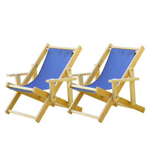 Assistência Técnica, SAC e Garantia do produto Conjunto 2 Cadeiras Espreguiçadeira Dobrável Infantil Madeira Maciça Natural com Tecido Azul