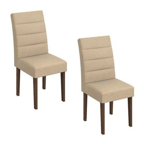 Assistência Técnica, SAC e Garantia do produto Conjunto 2 Cadeiras Fiorella Imbuia/naturale Creme Móveis Lopas