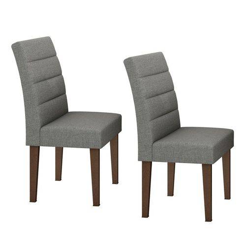 Assistência Técnica, SAC e Garantia do produto Conjunto 2 Cadeiras Fiorella Móveis Lopas Imbuia/rinzai Cinza