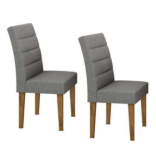 Assistência Técnica, SAC e Garantia do produto Conjunto 2 Cadeiras Fiorella Móveis Lopas Rovere/rinzai Cinza