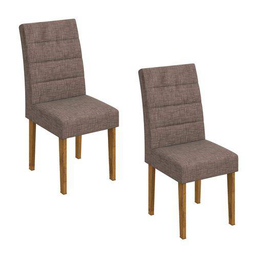 Assistência Técnica, SAC e Garantia do produto Conjunto 2 Cadeiras Fiorella Móveis Lopas Rovere/Velvet Riscado Castor