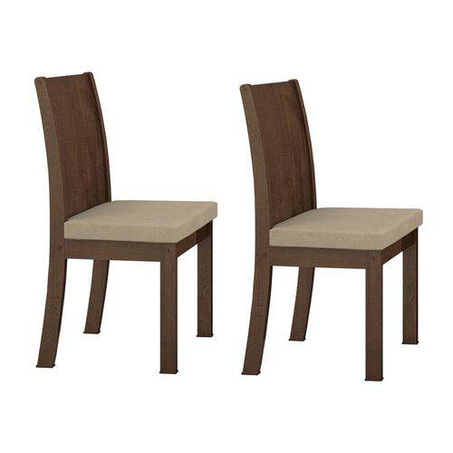 Assistência Técnica, SAC e Garantia do produto Conjunto 2 Cadeiras Florença Móveis Lopas Imbuia/naturale Creme