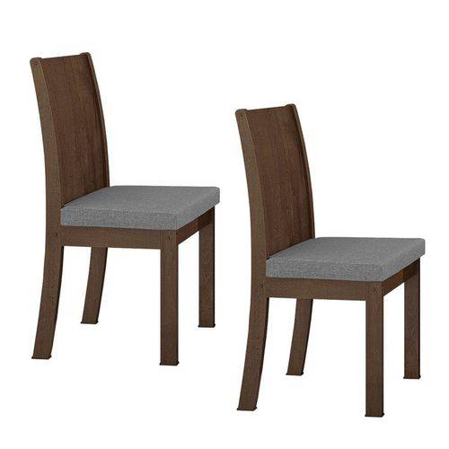 Assistência Técnica, SAC e Garantia do produto Conjunto 2 Cadeiras Florença Móveis Lopas Imbuia/rinzai Cinza