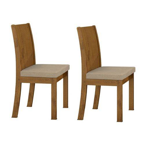Assistência Técnica, SAC e Garantia do produto Conjunto 2 Cadeiras Florença Móveis Lopas Rovere/naturale Creme
