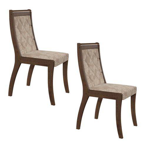 Assistência Técnica, SAC e Garantia do produto Conjunto 2 Cadeiras Merengue Móveis Lopas Imbuia/velvet Linho Floral