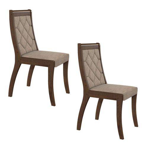 Assistência Técnica, SAC e Garantia do produto Conjunto 2 Cadeiras Merengue Móveis Lopas Imbuia/velvet Riscado Bege