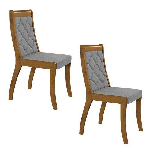 Assistência Técnica, SAC e Garantia do produto Conjunto 2 Cadeiras Merengue Móveis Lopas Rovere Soft/linho Rinzai Cinza
