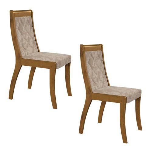 Assistência Técnica, SAC e Garantia do produto Conjunto 2 Cadeiras Merengue Móveis Lopas Rovere Soft/velvet Linho Floral