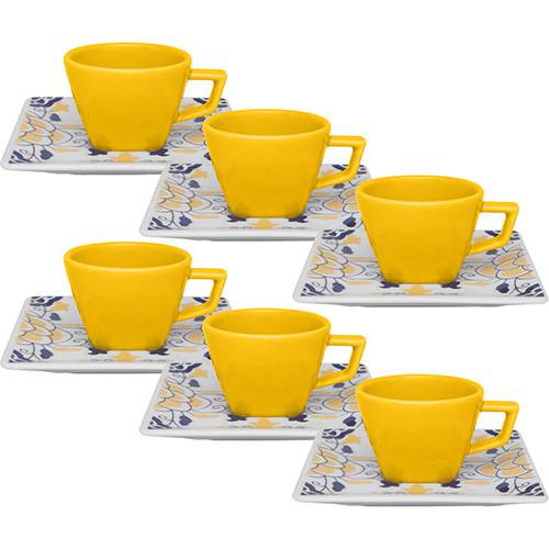 Assistência Técnica, SAC e Garantia do produto Conjunto com 6 Xícaras de Cafezinho 75ml com Pires Quartier Sevilha - Oxford Porcelanas