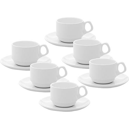 Assistência Técnica, SAC e Garantia do produto Conjunto com 6 Xícaras de Cafezinho Empilháveis 75ml com Pires - Mail Order Branco - Oxford