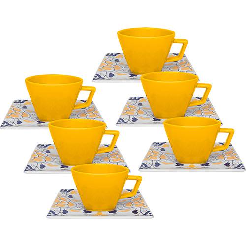 Assistência Técnica, SAC e Garantia do produto Conjunto com 6 Xícaras de Chá 200ml com Píres Quartier Sevilha - Oxford Porcelanas