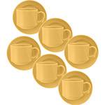 Assistência Técnica, SAC e Garantia do produto Conjunto com 6 Xícaras de Chá Reta 200ml com Pires Donna Amarelo - Biona