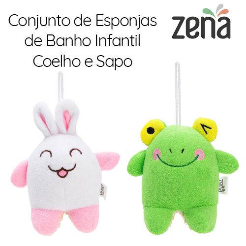 Assistência Técnica, SAC e Garantia do produto Conjunto com 2 Esponjas de Banho Infantil | Coelho e Sapo | Zena