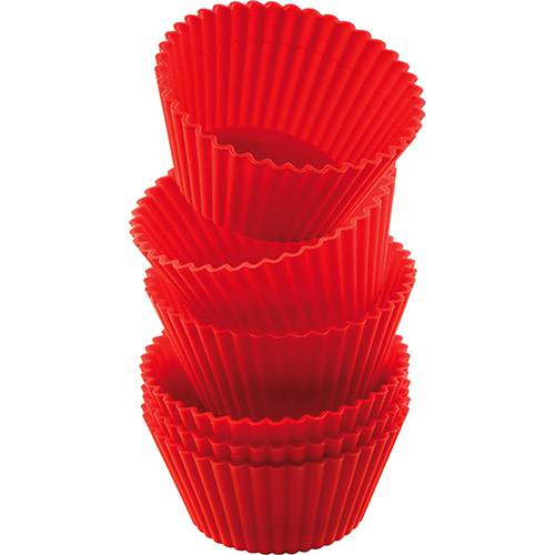 Assistência Técnica, SAC e Garantia do produto Conjunto de 6 Formas para Cup Cakes Silikomart Pirottini Vermelho 83ml