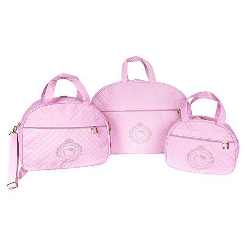 Assistência Técnica, SAC e Garantia do produto Conjunto de Bolsas Maternidade Glamour Rosa 3 Peças