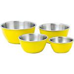 Assistência Técnica, SAC e Garantia do produto Conjunto de Bowls Inox 4 Peças Amarelo - La Cuisine