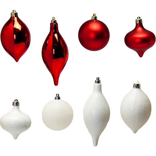 Assistência Técnica, SAC e Garantia do produto Conjunto de Enfeites e Bolas Nas Cores Vermelhas, e Brancas 40 Unidades - Christmas Traditions