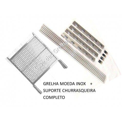 Assistência Técnica, SAC e Garantia do produto Conjunto de Grelha Moeda Inox 50x50 com Suporte para Grelha de Churrasqueira