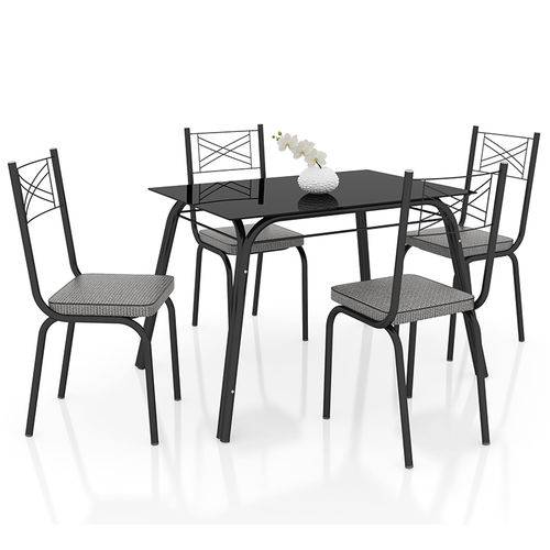 Assistência Técnica, SAC e Garantia do produto Conjunto de Mesa com 4 Cadeiras Lotus Preto - Artefamol