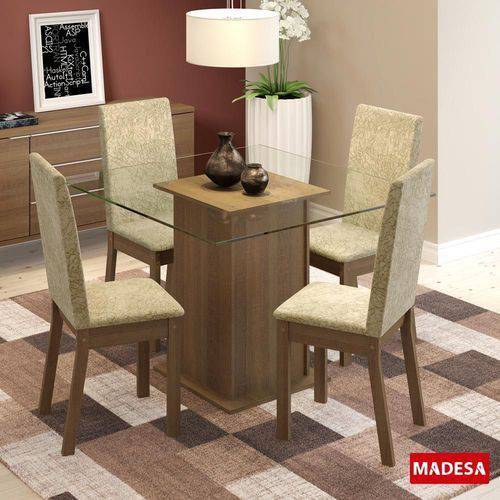 Assistência Técnica, SAC e Garantia do produto Conjunto de Mesa com 4 Cadeiras Nina Madesa Rustic Suede Imperial