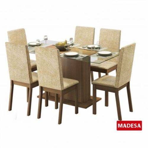 Assistência Técnica, SAC e Garantia do produto Conjunto de Mesa com 6 Cadeiras Nanda Madesa Rustic Suede Imperial