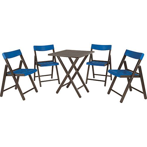 Assistência Técnica, SAC e Garantia do produto Conjunto de Mesa para Bar Potenza com 4 Cadeiras Tabaco com Azul - Tramontina