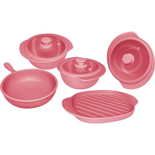 Assistência Técnica, SAC e Garantia do produto Conjunto de Panelas de Cerâmica 05 Peças - Linea Rose