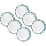 Assistência Técnica, SAC e Garantia do produto Conjunto de Pratos Oxford Porcelanas Moon Candy Dots 6 Peças Rasos 27,5cm - Branco/Azul