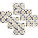 Assistência Técnica, SAC e Garantia do produto Conjunto de Pratos Oxford Porcelanas Quartier Sevilha 6 Peças Sobremesa 20x20cm - Branco/Azul