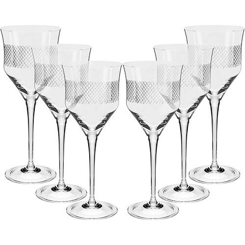 Assistência Técnica, SAC e Garantia do produto Conjunto de Taças para Vinho Tinto Cristal Celeste 06 Peças de 280ml - Oxford Crystal