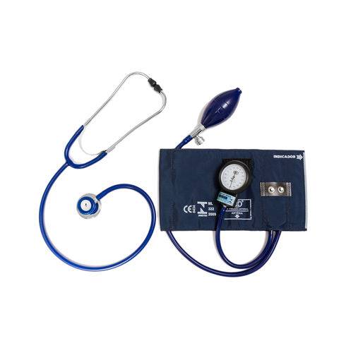 Assistência Técnica, SAC e Garantia do produto Conjunto Esfigmomanômetro Metal e Estetoscópio Duplo Innova (azul Marinho) - Bic - Código: Cj0609
