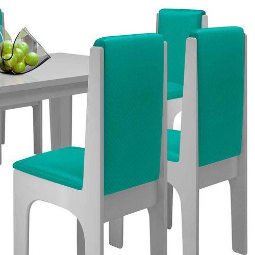 Assistência Técnica, SAC e Garantia do produto Conjunto Mesa com 6 Cadeiras - Miami - Dobuê - Branco / Turquesa