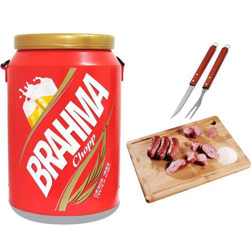 Assistência Técnica, SAC e Garantia do produto Conjunto para Churras Cooler Térmico Skol 24 Latas 1 Tabua Bambo com Garfo e Faca para Churrasco