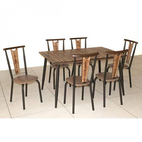 Assistência Técnica, SAC e Garantia do produto Conjunto Sala de Jantar Mesa Retangular e 6 Cadeiras Calcário Modecor Café/Demolição