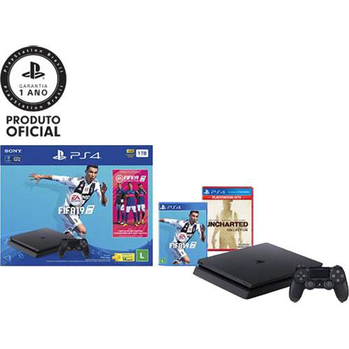 Assistência Técnica, SAC e Garantia do produto Console PlayStation 4 1TB Bundle com Game Fifa 19 - Sony + Game Uncharted The Nathan Drake Collection Hits - PS4