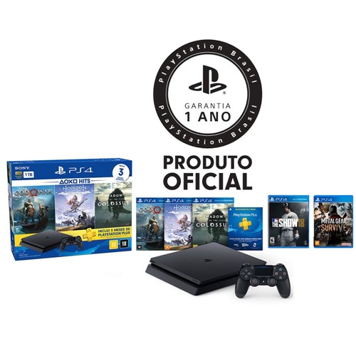 Assistência Técnica, SAC e Garantia do produto Console Playstation 4 Slim 1TB Hits Bundle + Controle Dualshock 4 Preto + 5 Jogos