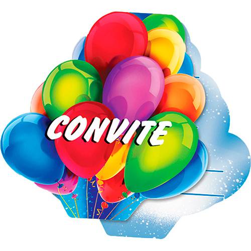 Assistência Técnica, SAC e Garantia do produto Convite Grande Balões - 8 Unidades - Regina Festas