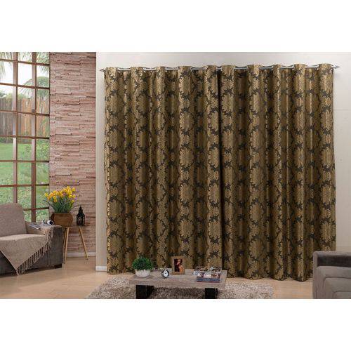 Assistência Técnica, SAC e Garantia do produto Cortina Jacquard Semi Blackout 2 Metros Cor Dourado