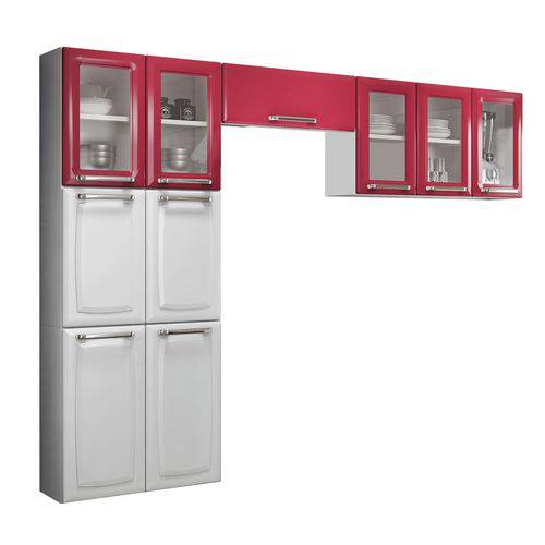 Assistência Técnica, SAC e Garantia do produto Cozinha Compacta Itatiaia Luce 3 Pçs 10 Portas Branca/Vermelha/Rubi