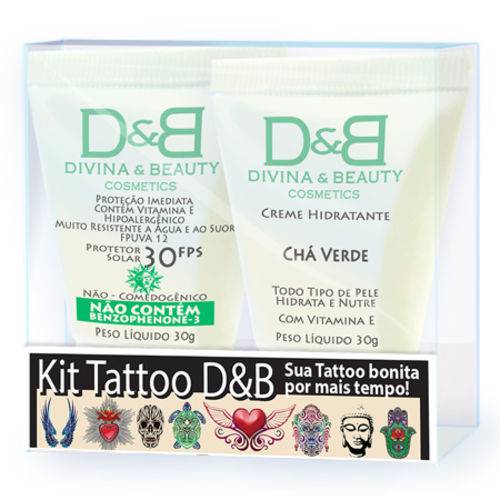 Assistência Técnica, SAC e Garantia do produto Creme Hidratante Tatuagem Chá Verde e Protetor Solar FPS30 Divina&Beauty Tattoo