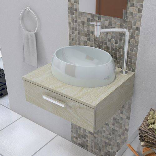 Assistência Técnica, SAC e Garantia do produto Cuba Pia de Apoio para Banheiro e Lavabo Modelo Oval Cinza