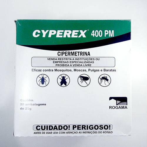 Assistência Técnica, SAC e Garantia do produto Cyperex 400 Pm (cipermetrina) 20 Embalagens de 25 G - Rogama