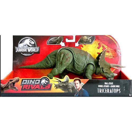 Assistência Técnica, SAC e Garantia do produto Dinossauro Figura Jurassic World Dino Rivals Double Ataque Triceratops GDT38 - MATTEL