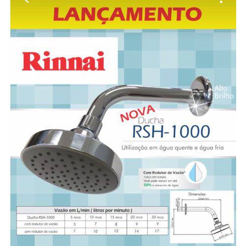 Assistência Técnica, SAC e Garantia do produto Ducha Rinnai RSH-1000 Redonda Aço Inox