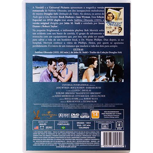 Assistência Técnica, SAC e Garantia do produto DVD Duplo Sublime Obsessão