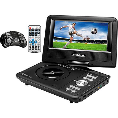 Assistência Técnica, SAC e Garantia do produto DVD Player Portátil Mondial Play Action Tela 7" Giratória com 600 Jogos, Função Ripping/Copy e Suporte para Carro