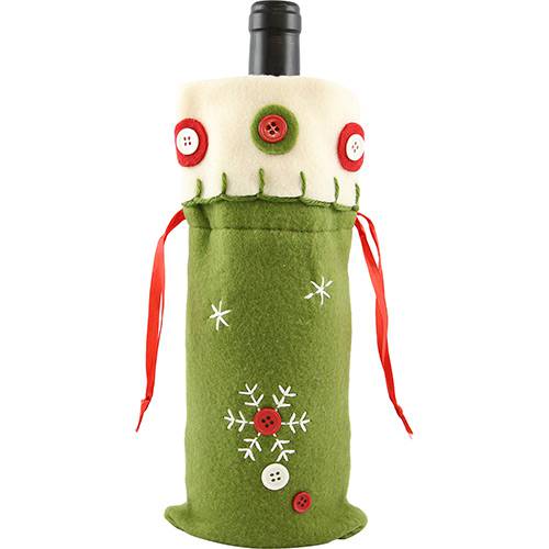 Assistência Técnica, SAC e Garantia do produto Embalagem Natalina para Vinho, Verde - Christmas Traditions