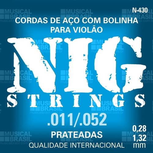 Assistência Técnica, SAC e Garantia do produto Encordoamento Nig para Violão Aco (.011-.052) N430