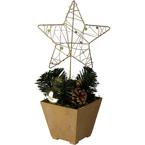 Assistência Técnica, SAC e Garantia do produto Enfeite de Mesa Natalino Estrela Dourada 40cm - Orb Christmas